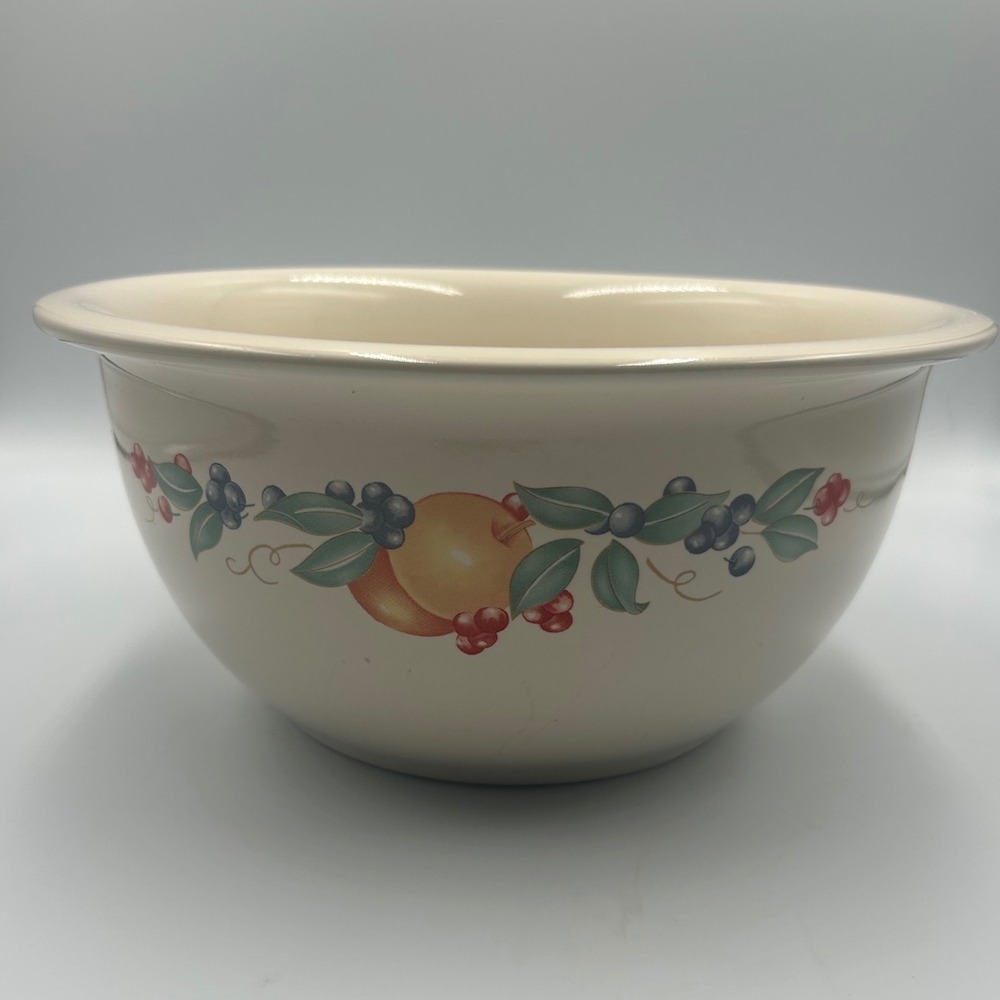 Corelle Coordinates Abundance 3 Qt Stoneware Mixing Bowl Fruit Pattern Cream